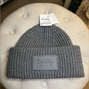 Coach Gray Knit Beanie